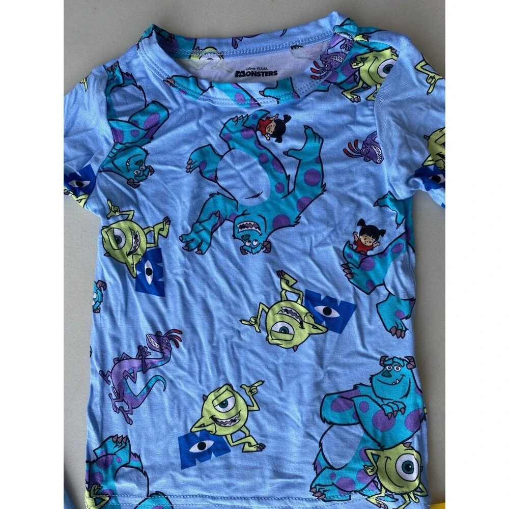 Disney Monsters Inc Bamboo Pajamas 2PC Set 12M Mike Sulley Boo Blue Viscose NWT
